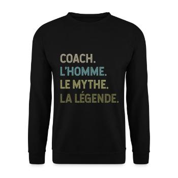 Coach l'homme le mythe la legende - Sweat-shirt Unisexe - noir - Devant - Alina (178cm) & Michal (187cm)