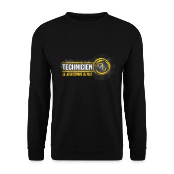 Techniker - Unisex Pullover - Schwarz - Vorne - Alina (178cm) & Michal (187cm)