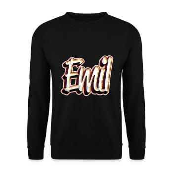 Emil Prénom Nom Graffiti Design - Sweat-shirt Unisexe - noir - Devant - Alina (178cm) & Michal (187cm)
