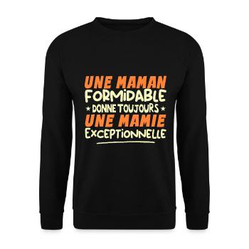 Mamie Exceptionnelle Cadeau Humour Grand-Mère - Sweat-shirt Unisexe - noir - Devant - Alina (178cm) & Michal (187cm)