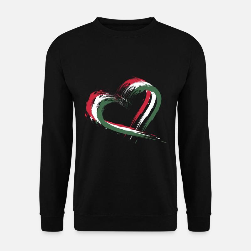Herz Bürste Flagge Ungarns - Unisex Pullover - Schwarz