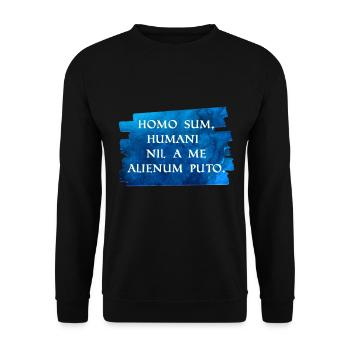 I am human and nothing is foreign to me - Unisex Sweatshirt - black - Front - Alina (178cm) & Michal (187cm)