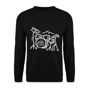 Batterie Schlagzeuger - Unisex Pullover - Schwarz - Vorne - Alina (178cm) & Michal (187cm)