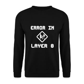 Error in Layer 8 - Unisex Pullover - Schwarz - Vorne - Alina (178cm) & Michal (187cm)