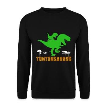 Mon Tonton Est Un Vieux Dinosaure Cool - Sweat-shirt Unisexe - noir - Devant - Alina (178cm) & Michal (187cm)