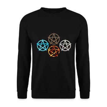 Pentagramme Quatre Éléments - Sweat-shirt Unisexe - noir - Devant - Alina (178cm) & Michal (187cm)