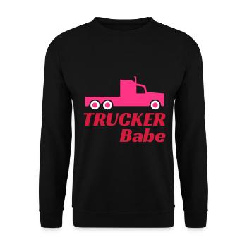 Trucker babe (tractor) - Unisex Sweatshirt - black - Front - Alina (178cm) & Michal (187cm)