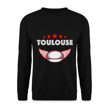 Rugby passion Toulouse fierté Ville et sport - Sweat-shirt Unisexe - noir - Devant - Alina (178cm) & Michal (187cm)
