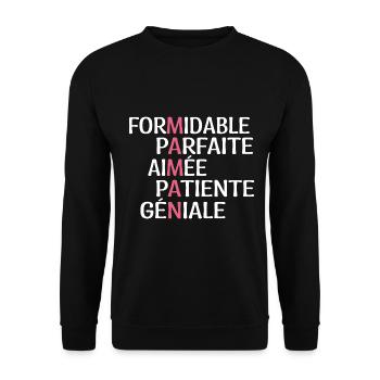 Maman Formidable - Cadeau Maman - Meilleure Maman - Sweat-shirt Unisexe - noir - Devant - Alina (178cm) & Michal (187cm)