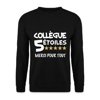 Collègue De Luxe Cadeau Départ Homme Ou Femme - Sweat-shirt Unisexe - noir - Devant - Alina (178cm) & Michal (187cm)