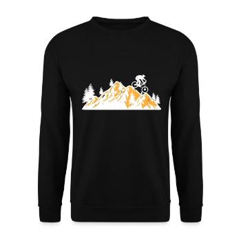 Mountainbike Berge Natur MTB - Unisex Pullover - Schwarz - Vorne - Alina (178cm) & Michal (187cm)