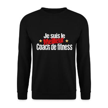 meilleur coach de fitness cadeau humour - Sweat-shirt Unisexe - noir - Devant - Alina (178cm) & Michal (187cm)