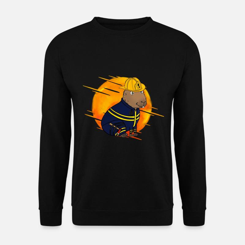 Fireman Capybara - Unisex Sweatshirt - black