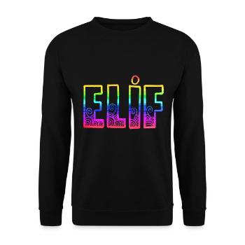 elif rs regenbogen - Unisex Pullover - Schwarz - Vorne - Alina (178cm) & Michal (187cm)