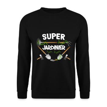 Super jardinier - Sweat-shirt Unisexe - noir - Devant - Alina (178cm) & Michal (187cm)