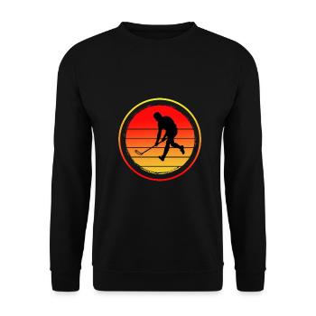 Floorball Unihockey FLOORBALLsaison Floorballspiel - Unisex Pullover - Schwarz - Vorne - Alina (178cm) & Michal (187cm)
