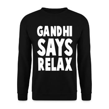 GANDHI SAYS RELAX - Sweat-shirt Unisexe - noir - Devant - Alina (178cm) & Michal (187cm)