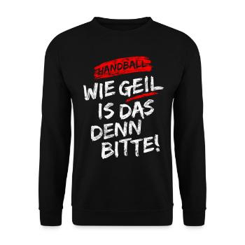 HANDBALL SPRUCH VINTAGE TSHIRT - Unisex Pullover - Schwarz - Vorne - Alina (178cm) & Michal (187cm)