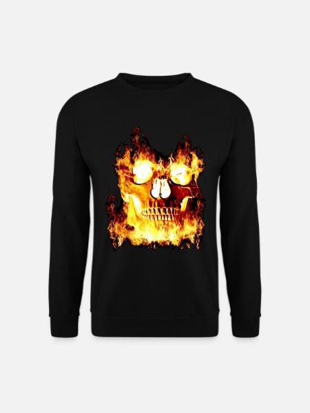 Burning skull - Unisex Sweatshirt - black