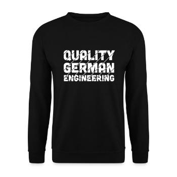 Quality German Engineering | Gift for Car Lover - Unisex Sweatshirt - black - Front - Alina (178cm) & Michal (187cm)