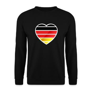 German Flag Heart - I love Germany (Gift) - Unisex Sweatshirt - black - Front - Alina (178cm) & Michal (187cm)