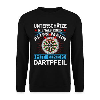 Dart Darts Bullseye Dartspieler Dartboard Geschenk - Unisex Pullover - Schwarz - Vorne - Alina (178cm) & Michal (187cm)