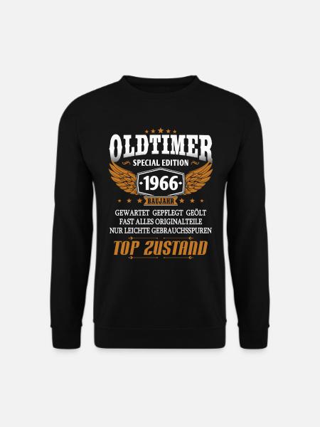 Oldtimer Baujahr 1966 geboren Geburtstag Spruch - Unisex Pullover - Schwarz