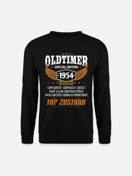 Oldtimer Baujahr 1954 geboren Geburtstag Spruch - Unisex Pullover - Schwarz