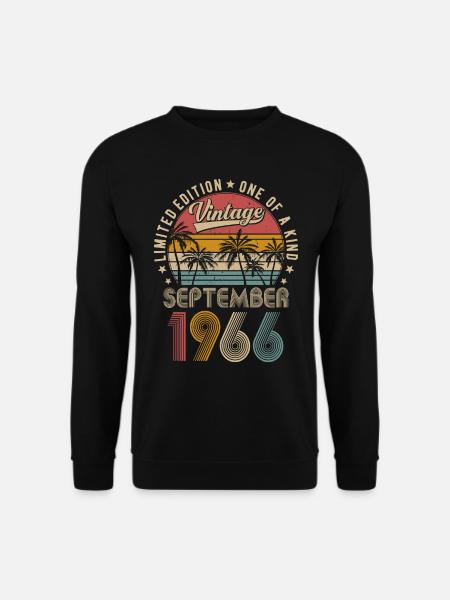 Millésime Septembre 1966 Vintage Anniversaire Rétro - Sweat-shirt Unisexe - noir