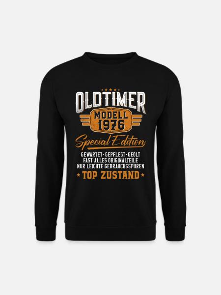 Oldtimer Baujahr 1976 Geburtstagsspruch - Unisex Pullover - Schwarz