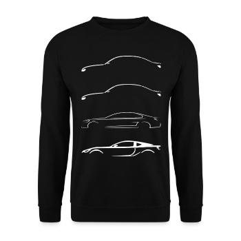 Conception de voiture silhouette de voiture de sport - Sweat-shirt Unisexe - noir - Devant - Alina (178cm) & Michal (187cm)