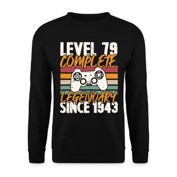 Niveau 79 Complet Vintage Anniversaire 79 Ans - Sweat-shirt Unisexe - noir - Devant - Alina (178cm) & Michal (187cm)