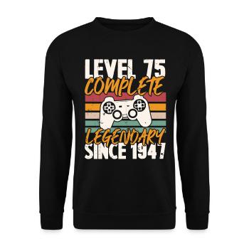 Niveau 75 Complet Vintage Anniversaire 75 Ans - Sweat-shirt Unisexe - noir - Devant - Alina (178cm) & Michal (187cm)