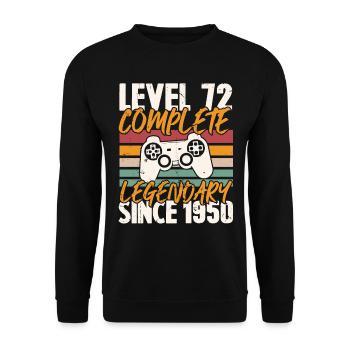 Niveau 72 Complet Vintage Anniversaire 72 Ans - Sweat-shirt Unisexe - noir - Devant - Alina (178cm) & Michal (187cm)
