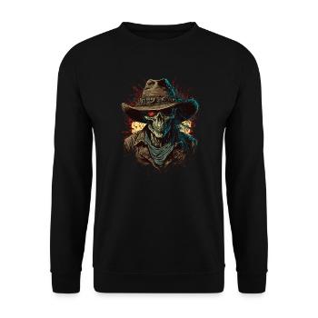 Der Geist des Cowboys - Unisex Pullover - Schwarz - Vorne - Alina (178cm) & Michal (187cm)