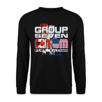 Group Seven - purer Motorsport - Unisex Pullover - Schwarz - Vorne - Alina (178cm) & Michal (187cm)