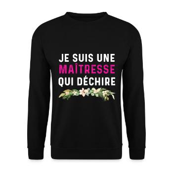 Je suis une maitresse qui déchire - Sweat-shirt Unisexe - noir - Devant - Alina (178cm) & Michal (187cm)
