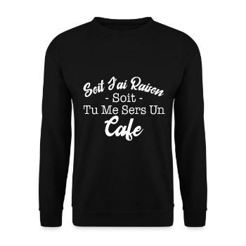 café humour | café - Sweat-shirt Unisexe - noir - Devant - Alina (178cm) & Michal (187cm)