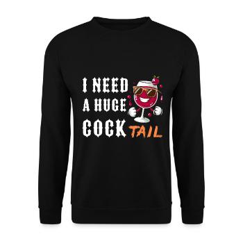 boire, drôle, énorme, cocktail, adulte, humour, - Sweat-shirt Unisexe - noir - Devant - Alina (178cm) & Michal (187cm)