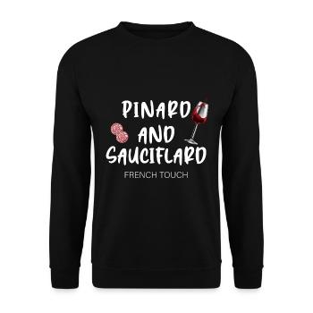 Pinard and sausage - Unisex Sweatshirt - black - Front - Alina (178cm) & Michal (187cm)