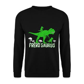 Frèrosaurus Grand Frère Dinosaure Annonce - Sweat-shirt Unisexe - noir - Devant - Alina (178cm) & Michal (187cm)