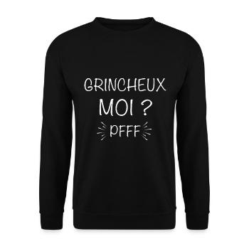 Grincheux moi pfff humour papa râleur - Sweat-shirt Unisexe - noir - Devant - Alina (178cm) & Michal (187cm)