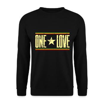 one love reggae - Unisex Pullover - Schwarz - Vorne - Alina (178cm) & Michal (187cm)