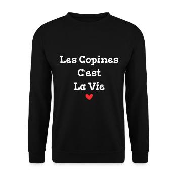 les copines c'est la vie - Sweat-shirt Unisexe - noir - Devant - Alina (178cm) & Michal (187cm)