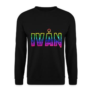 ivån rs regenbogen - Unisex Pullover - Schwarz - Vorne - Alina (178cm) & Michal (187cm)