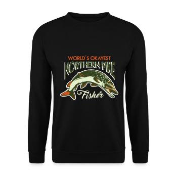 fishing, pike, northern, - Unisex Sweatshirt - black - Front - Alina (178cm) & Michal (187cm)