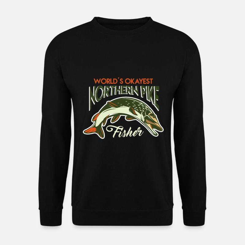 pêche, brochet, nord, - Sweat-shirt Unisexe - noir
