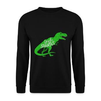 Unclesaurus Mein bester Onkel Dinosaurier - Unisex Pullover - Schwarz - Vorne - Alina (178cm) & Michal (187cm)