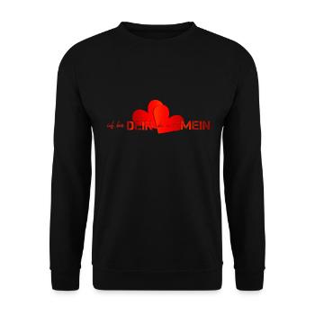 Valentinstag ich bin dein du bist mein - Unisex Pullover - Schwarz - Vorne - Alina (178cm) & Michal (187cm)
