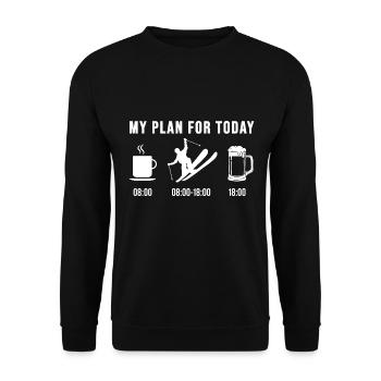 Skifahren Skifahrer Lustige Skiurlaub Geschenke - Unisex Pullover - Schwarz - Vorne - Alina (178cm) & Michal (187cm)
